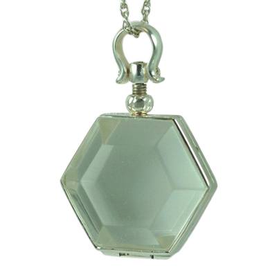 Hexagon Glass Locket Memorial Jewelry